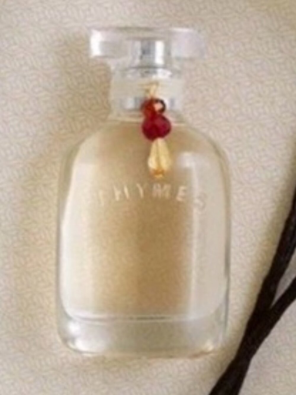 Thymes Vanilla Ambrette Perfume Bottle - Neutral Glass with Gold Accent NWOB